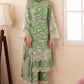 Self embroidered casual suit -green