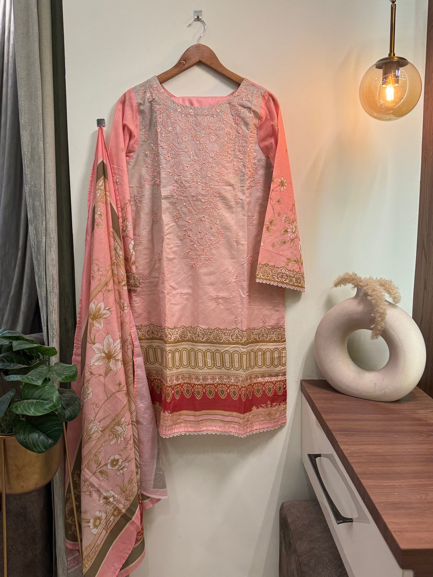 Embroidered pure lawn suit