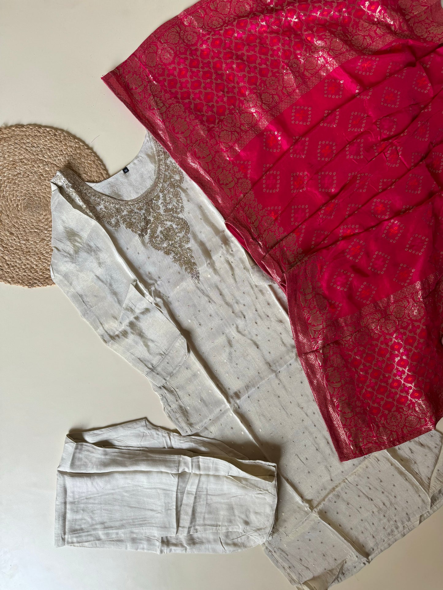 Tissue silk with banarsi weave dupatta