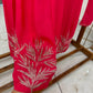 Silk anarkali  hand embroidered -hot pink