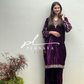 Embroidered velvette suit -purple