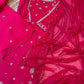 chinnon stitched suit with hand work detailings-hot pink