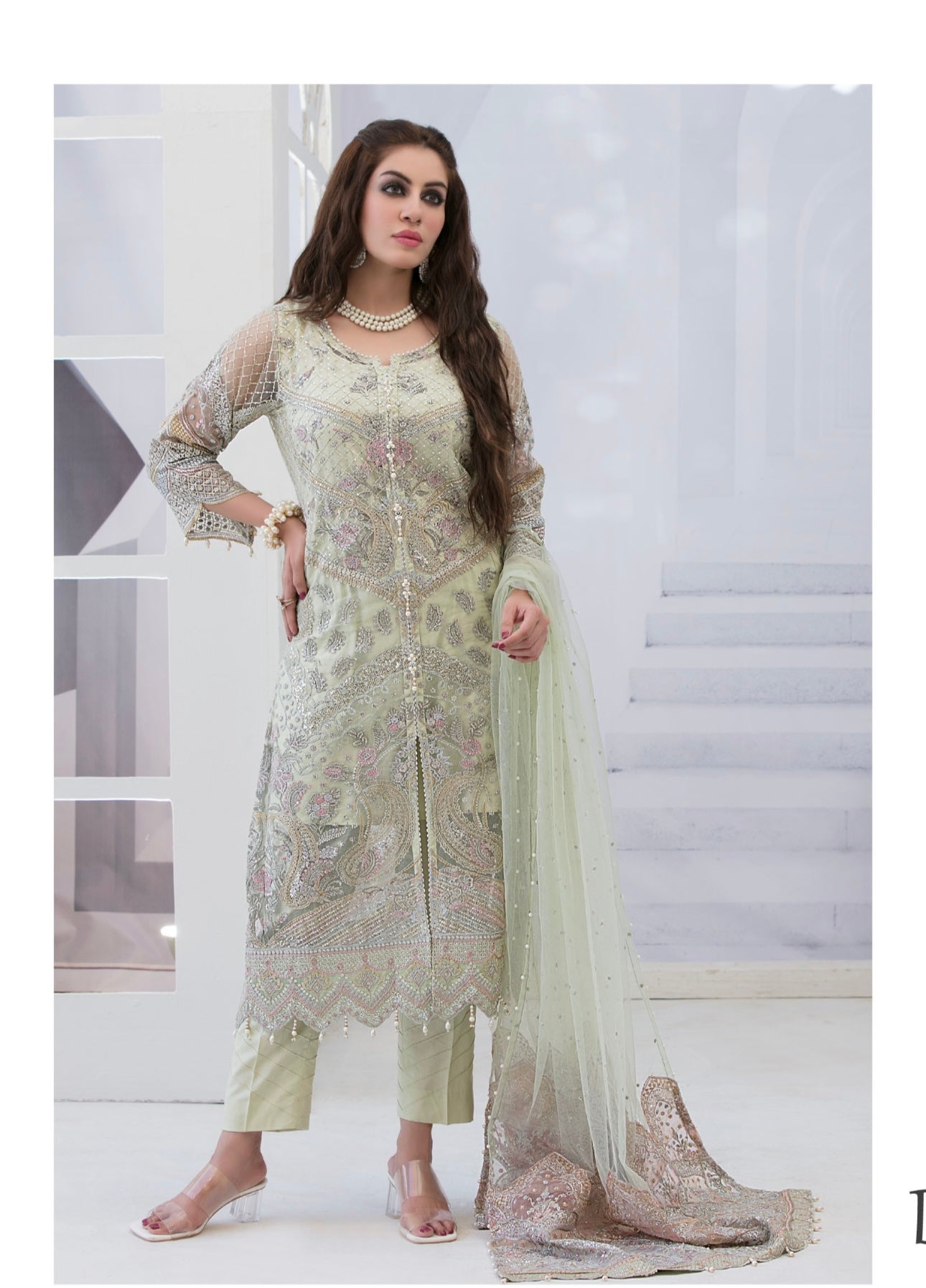 Pure chiffon semi stitched suit-3