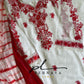 White and red handworked georgette suit