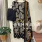 Printed casual suit with chiffon dupatta-3417