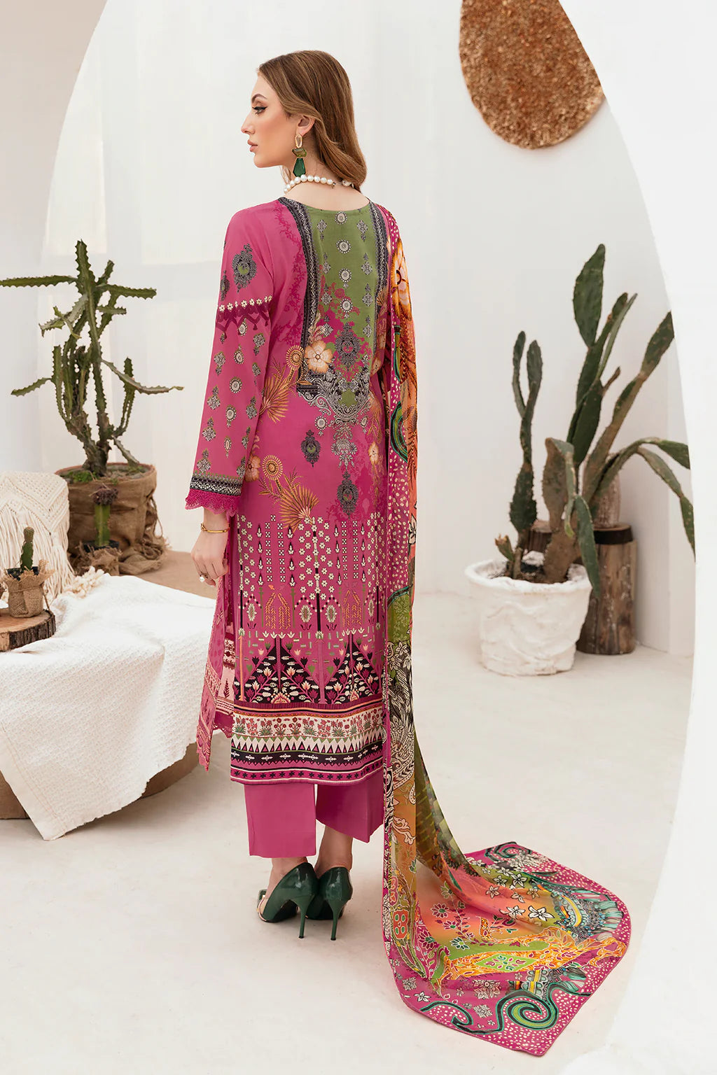 Lawn embroidered suit-G-208