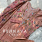 Paki printed suit with embroidered patches -1001