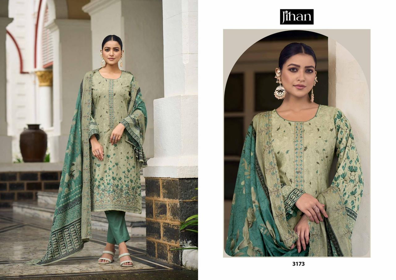 Embroidered suit with embroidered dupatta-3173