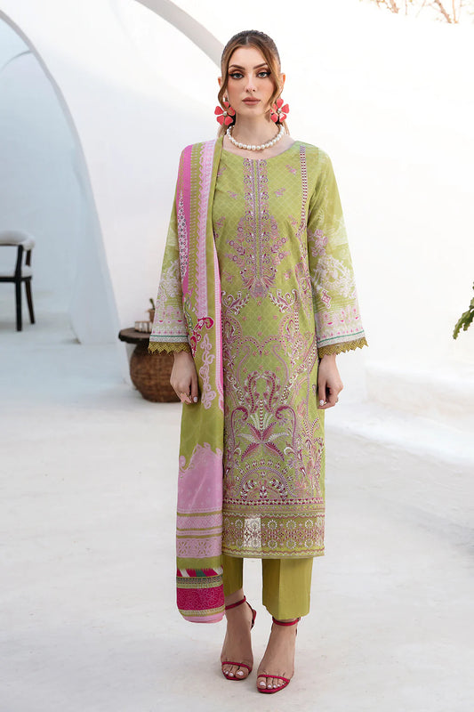 Lawn embroidered suit-G-210