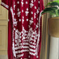 Authentic chikankaari embroidered suit-deep red