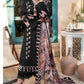 Black rayon embrodered suit -2152