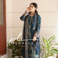 Embroidered cotton suit with chiffon dupatta -  3375