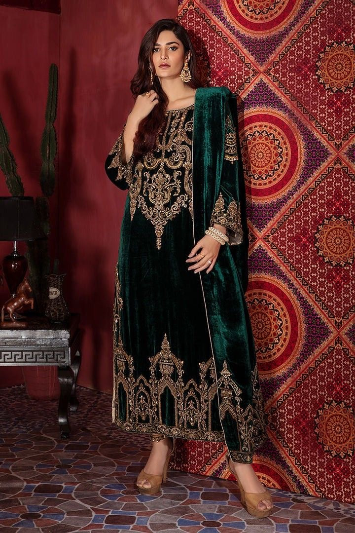 Embroidered velvette suit -1517