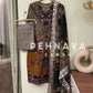 Embroidered suit with embroidered dupatta-3388