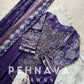 Embroidered cotton suit with chiffon dupatta -violet 3275