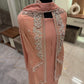 Premium Chiffon handworee jacket style with scalloped organza dupatta