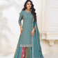 Georgette embroidered party wear-9701