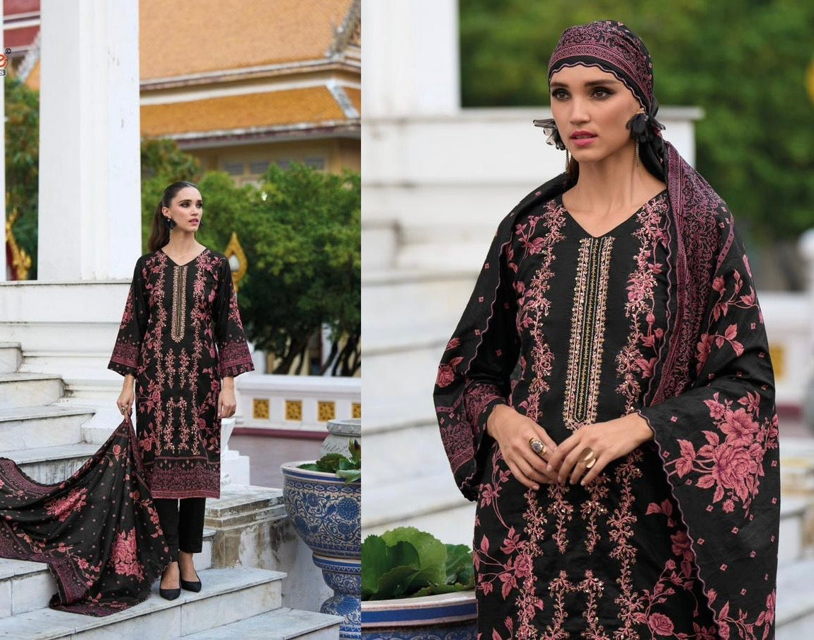 Fully embroidered suit with cutdana and crystal detailings-1005