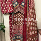 Printed casual suit with chiffon dupatta-3416