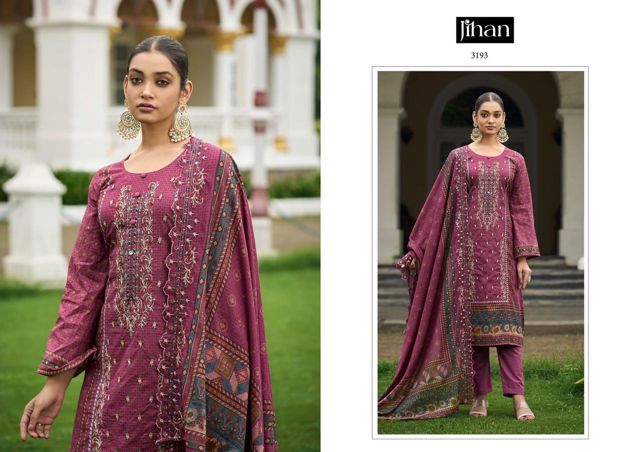 Embroidered suit with embroidered dupatta-3193