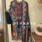 Printed casual suit with chiffon embroidered dupatta-7044