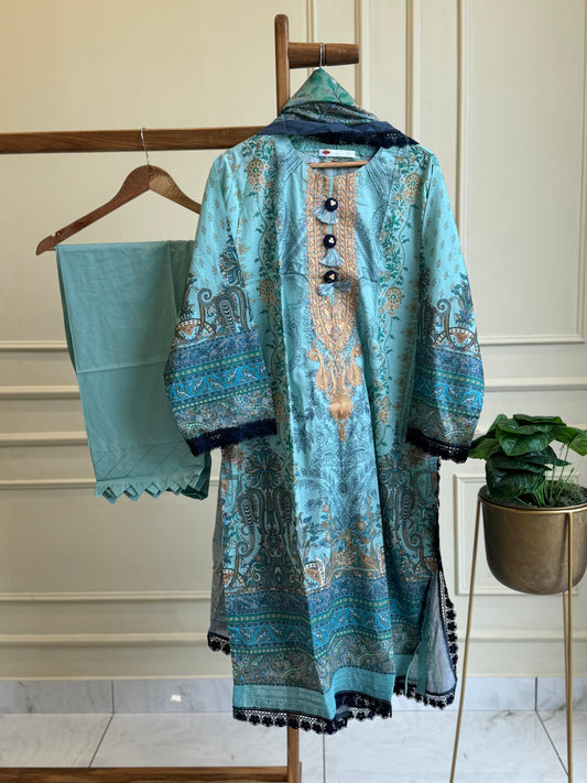 Khaadi Classic Embroidered Lawn Suit – size Xl