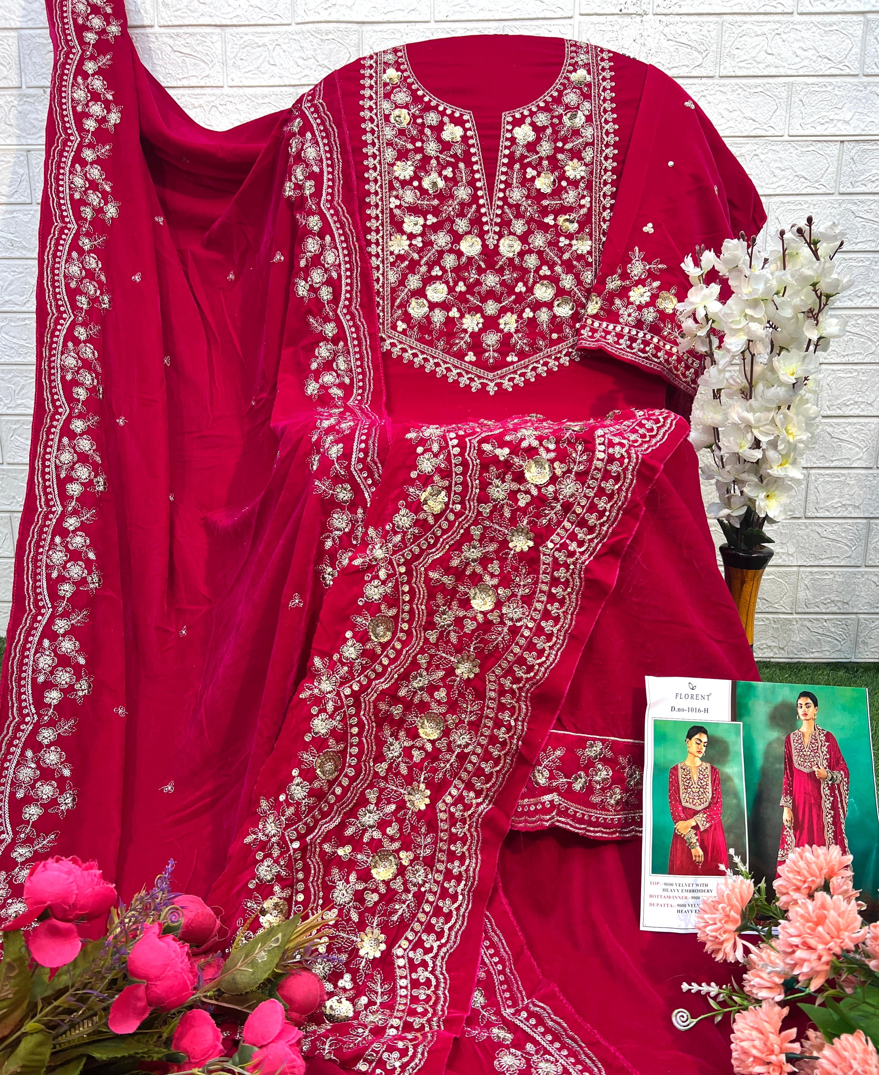 Embroidered velvette suit -32213