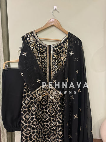 Designer party wear long pakistani suit