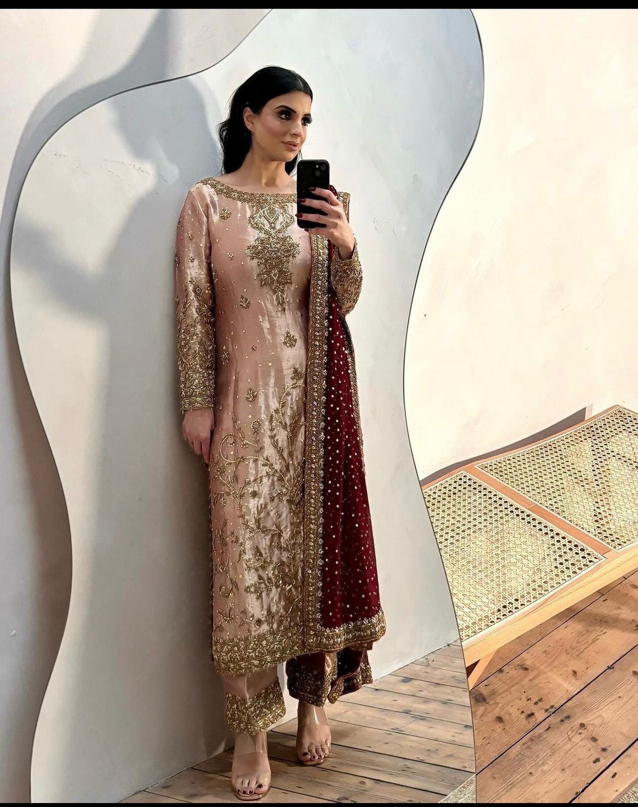 Shimmer  ready to wear suit with dupatta