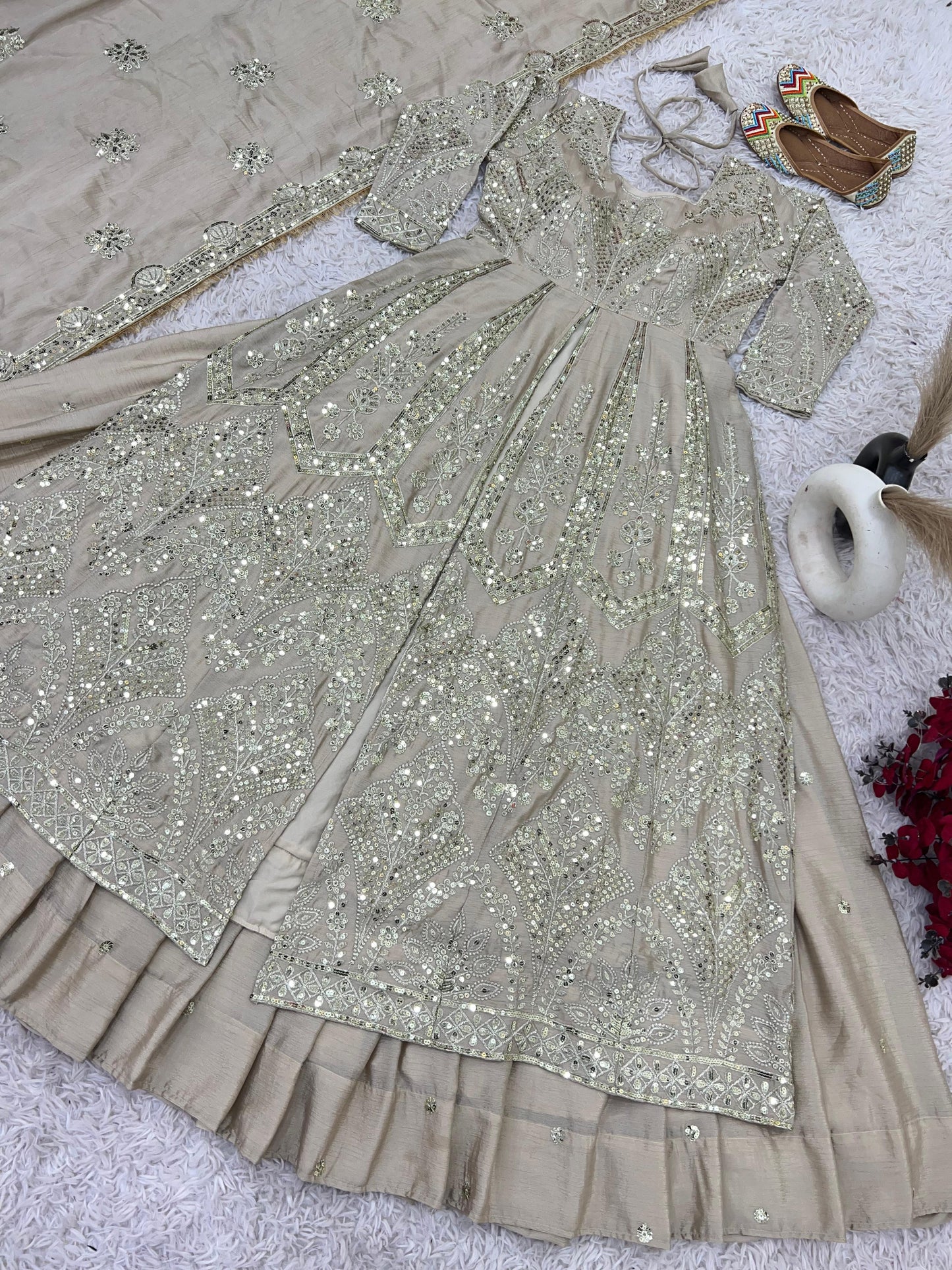 Party wear gown with Lehanga-1659