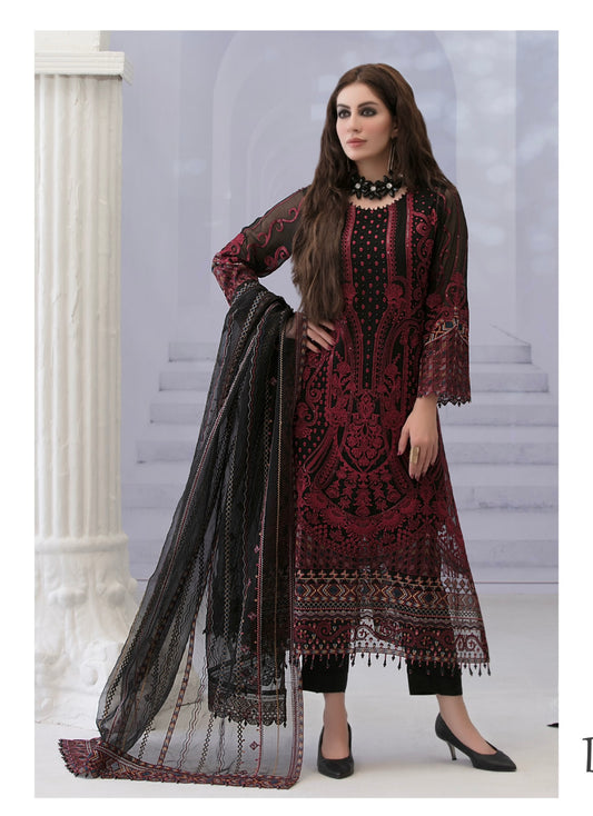 Pure chiffon semi stitched suit-8