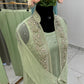 Premium Chiffon handworked jacket style with scalloped organza dupatta