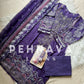 Embroidered cotton suit with chiffon dupatta -violet 3275