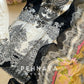 Printed casual suit with chiffon dupatta- ez B/W