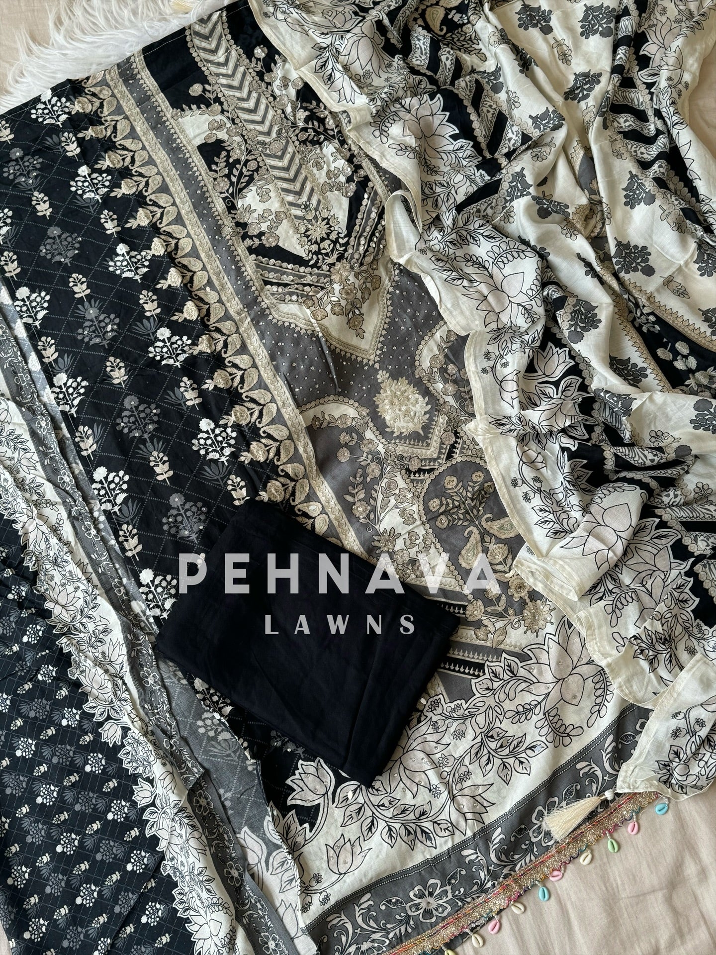 Pure muslin with detailings  and muslin Dupatta-112