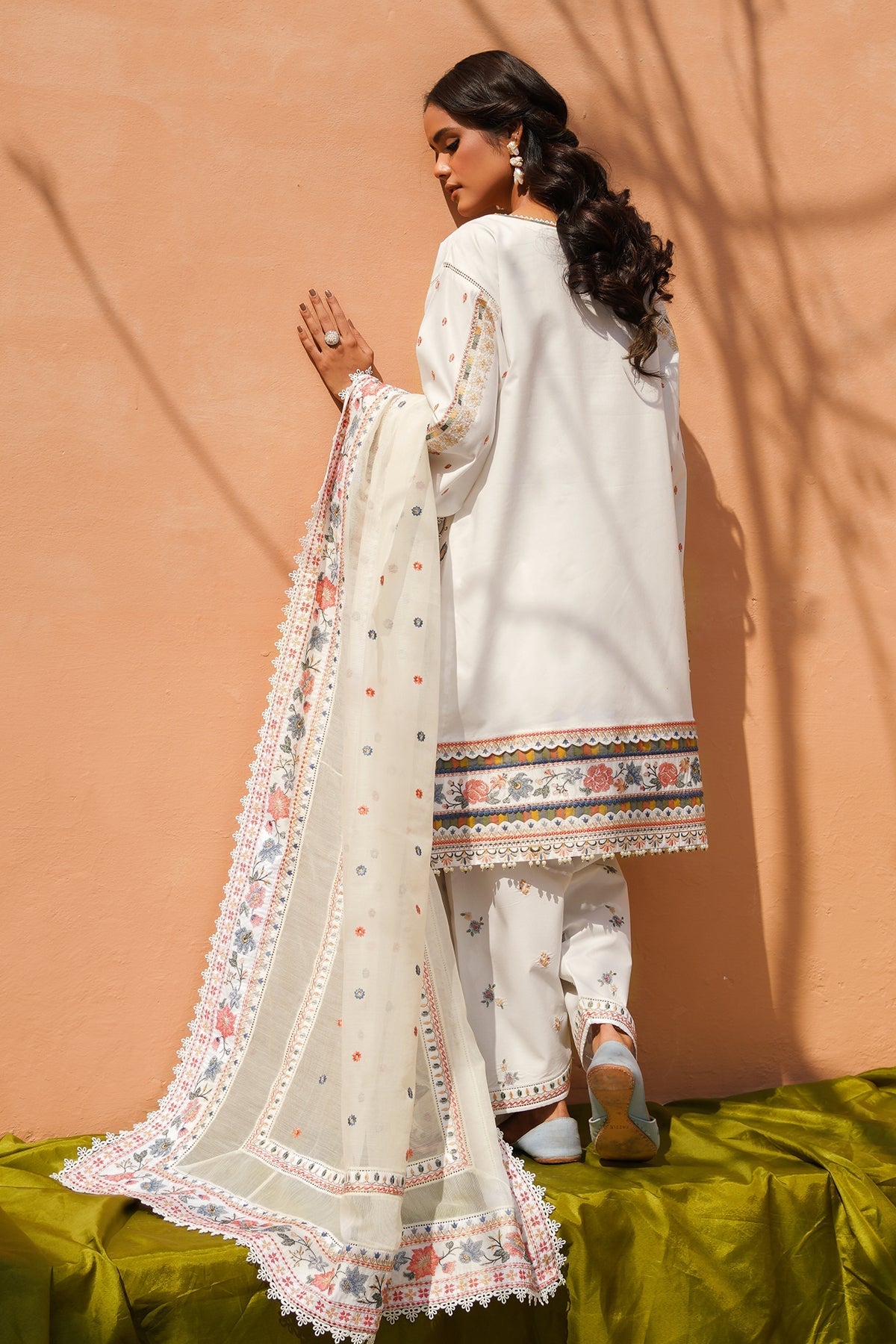 Cotton with Chikankari embroidered suit-14097