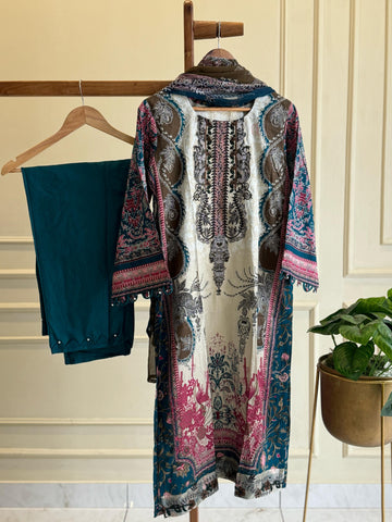 Pakistani Embroidered Casual Suit-6