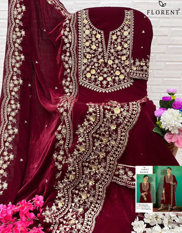 Embroidered velvette suit -32213