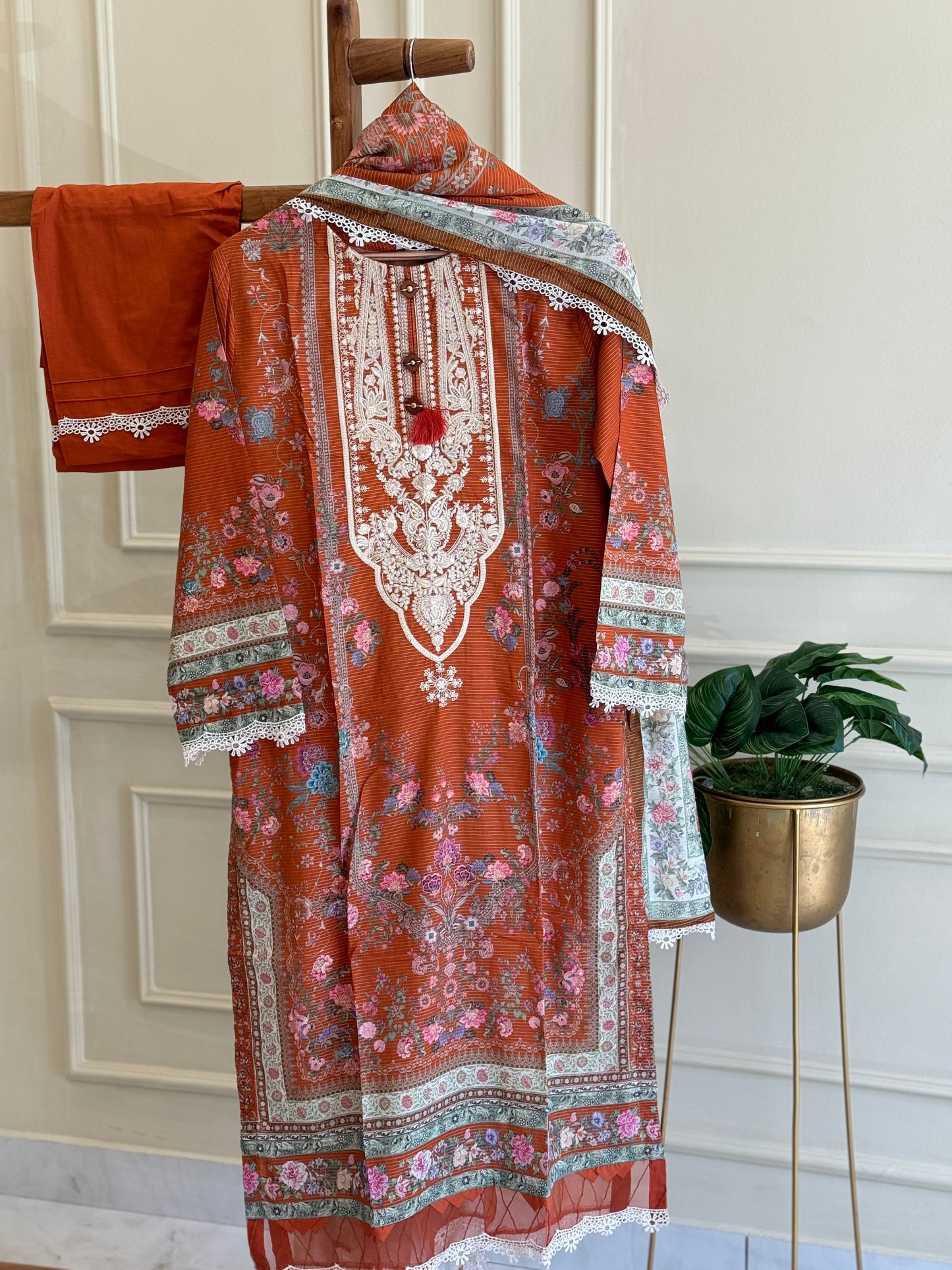 Khaadi Royal Embroidered Lawn Suit – 3-Piece Heritage Collection