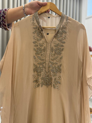 Handworked 2 peice kafthan-beige