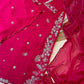 chinnon stitched suit with hand work detailings-hot pink