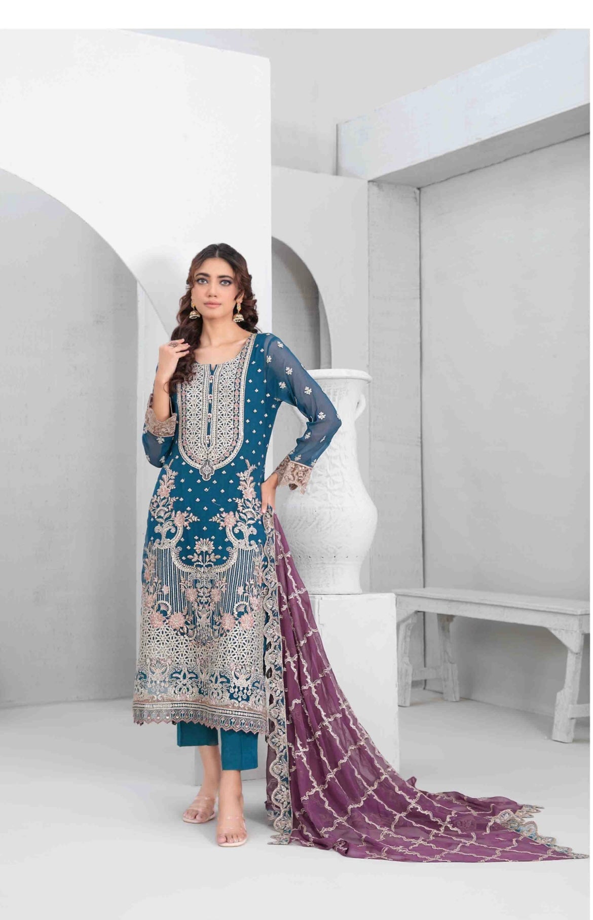 premium Unstitched Chiffon Suit-5101