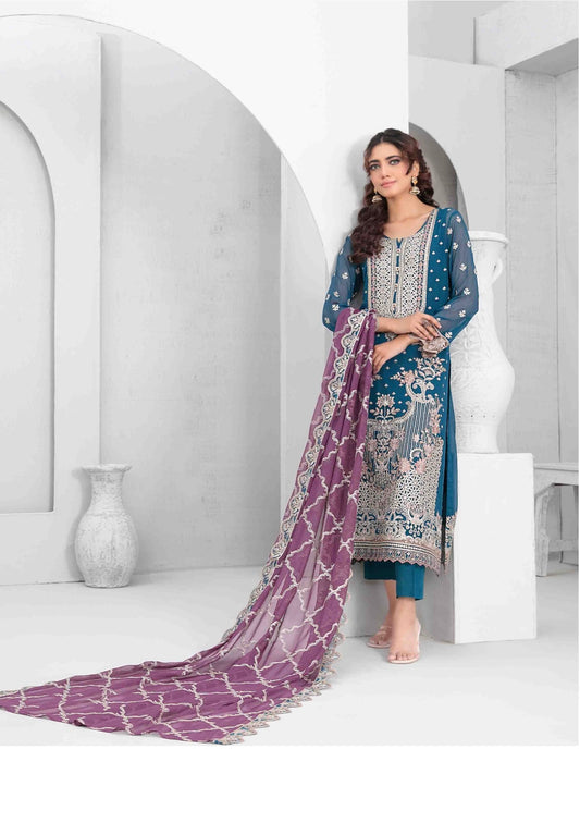 premium Unstitched Chiffon Suit-5101