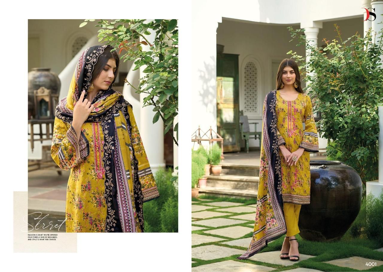 embroidered suit with cotton embroidered dupatta -4001