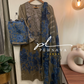 Printed casual suit with chiffon dupatta-3199