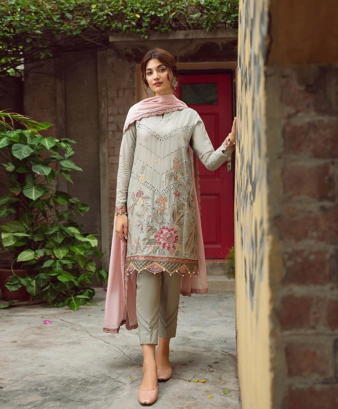 Paki embroidered casual wear-3047