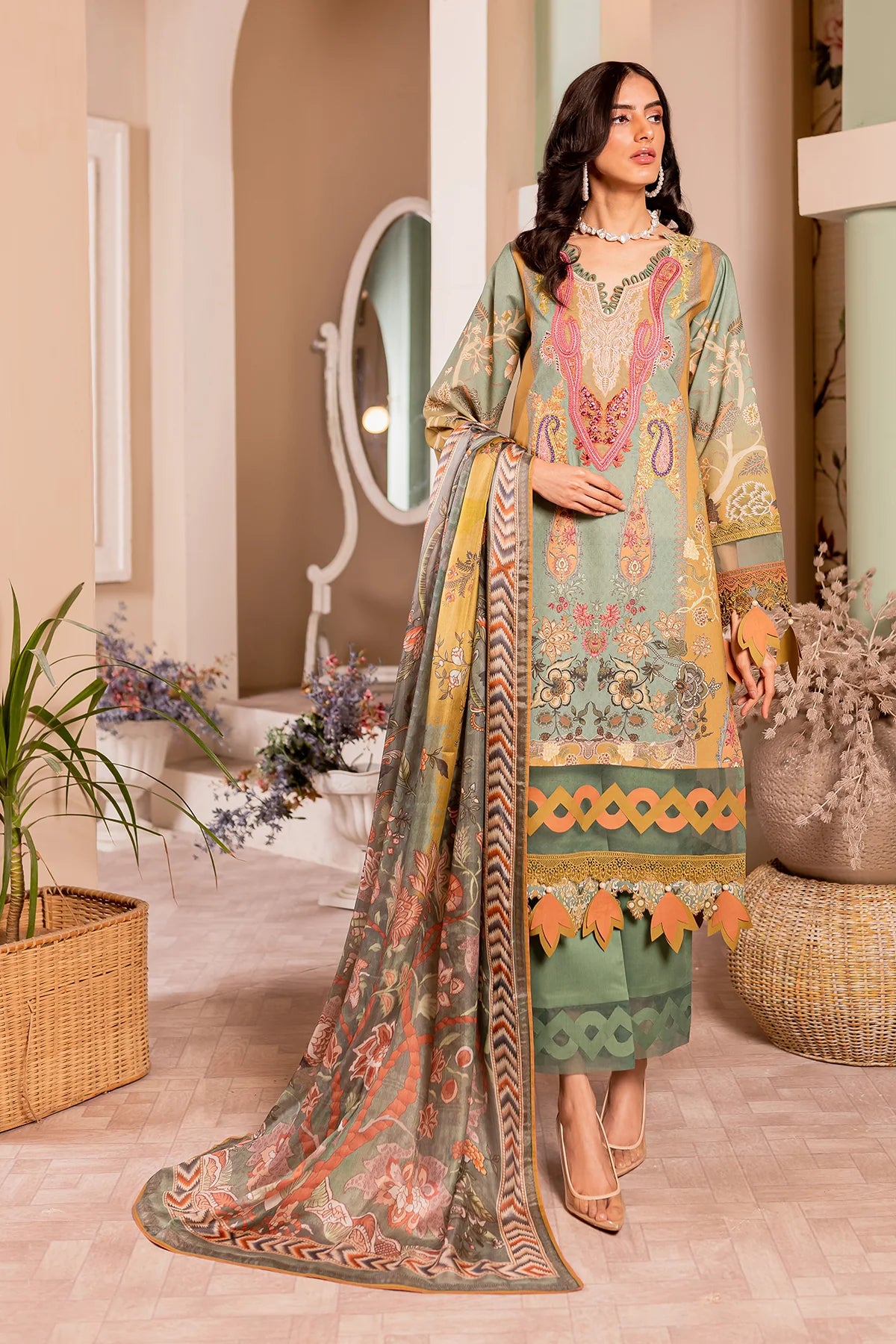 Florance printed casual suit-3058