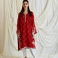 Red handworked georgette suit