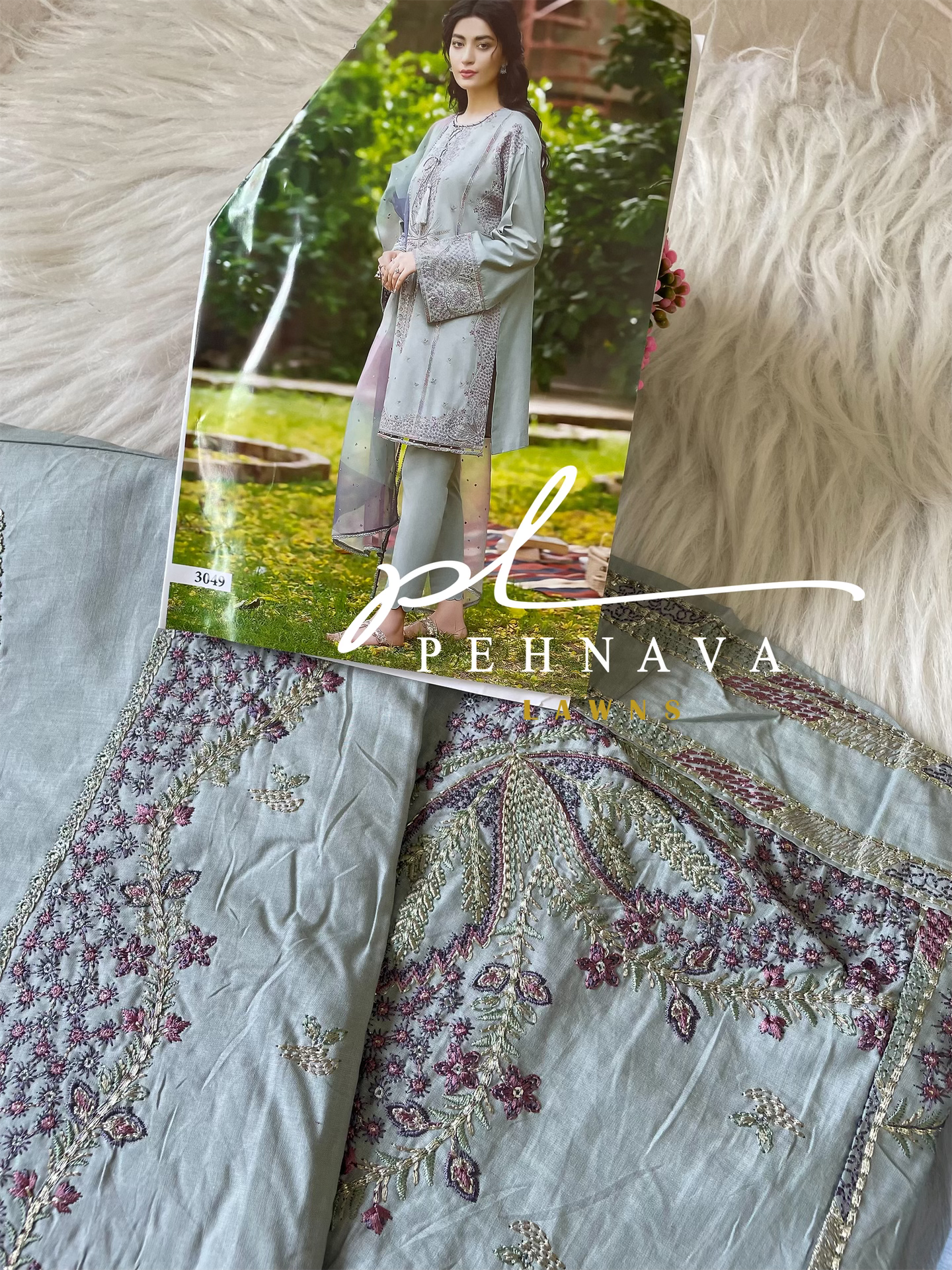 Paki embroidered casual wear-3049