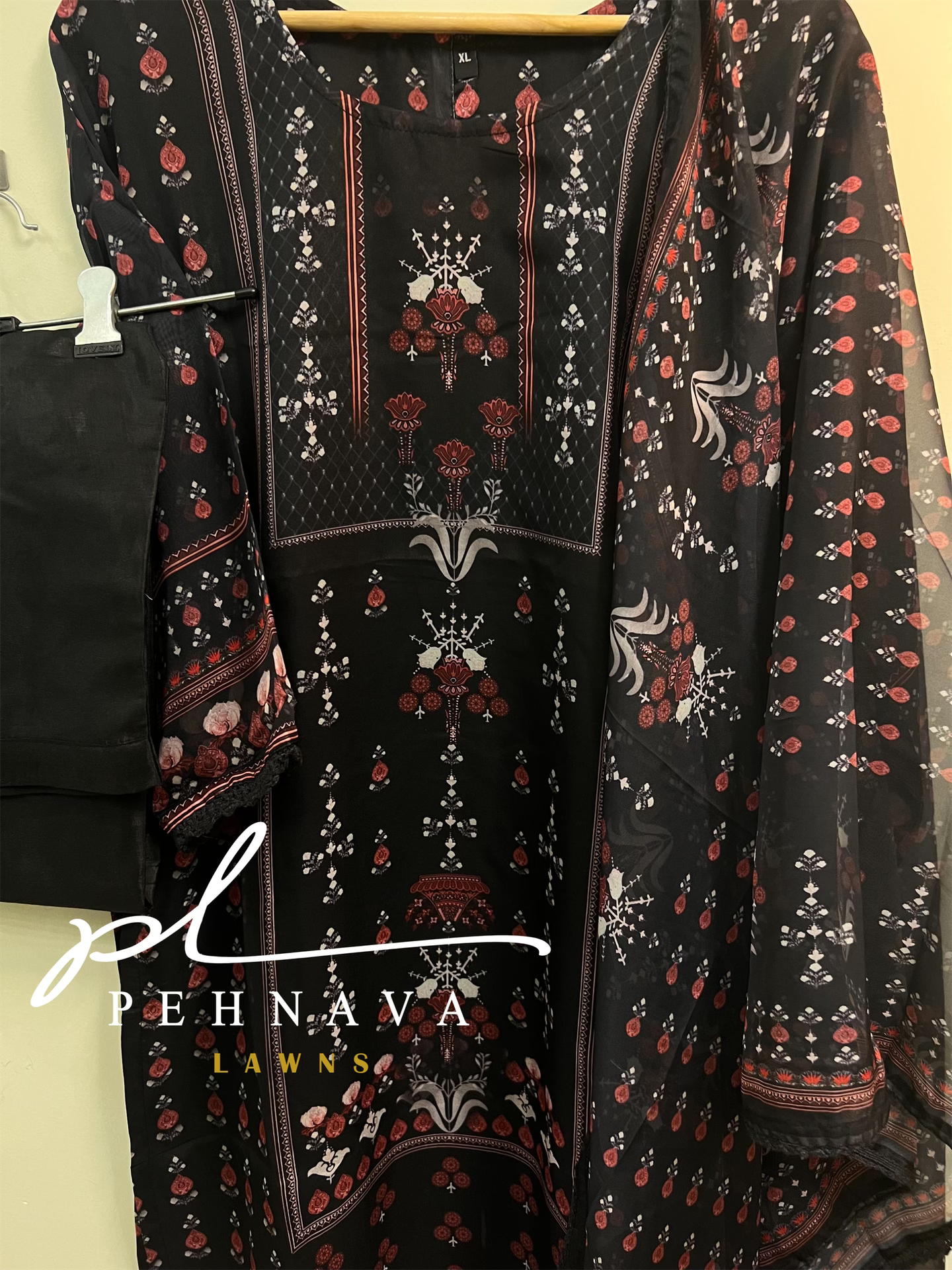 Pakistani printed semi organza suit -07